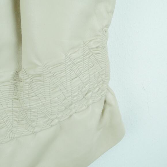 Cache Size 6 Top Lamb Leather Waistcoat Vest Minimal Old Money Fitted Neutral - Picture 6 of 12